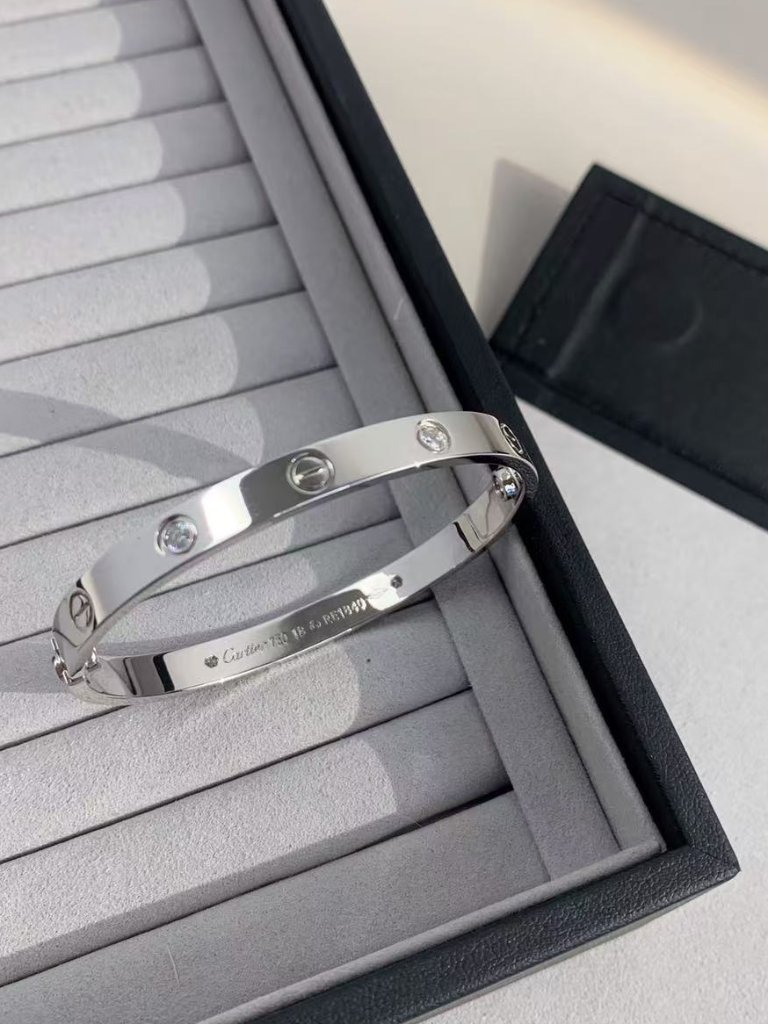 Cartier Love Collection 18k White Gold Diamond Bracelet